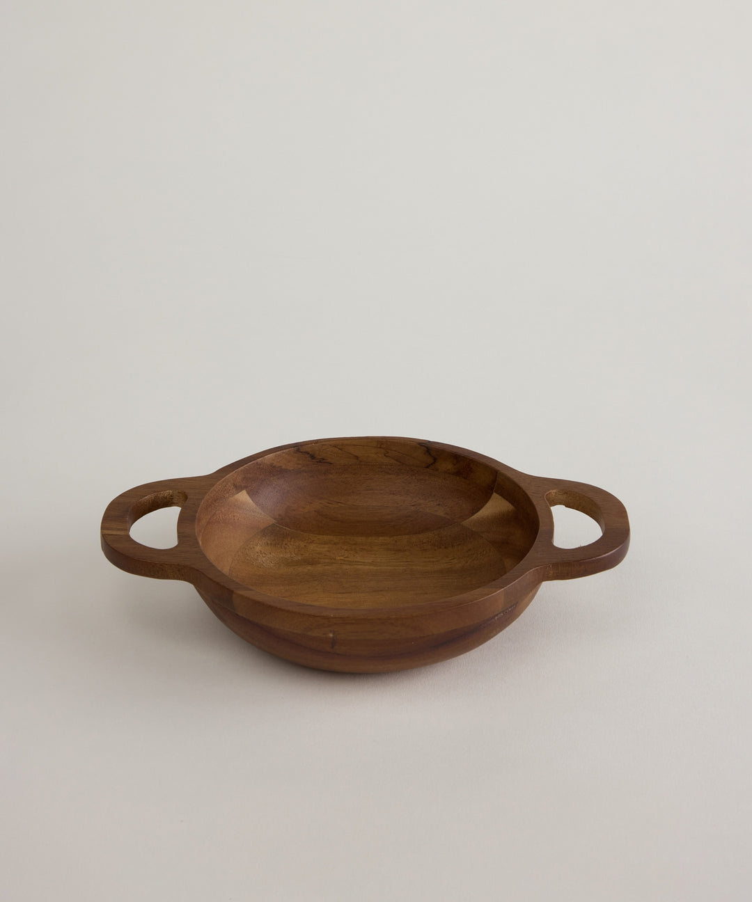 Acacia Houten serveerschaal Ø15 cm – Met handgrepen