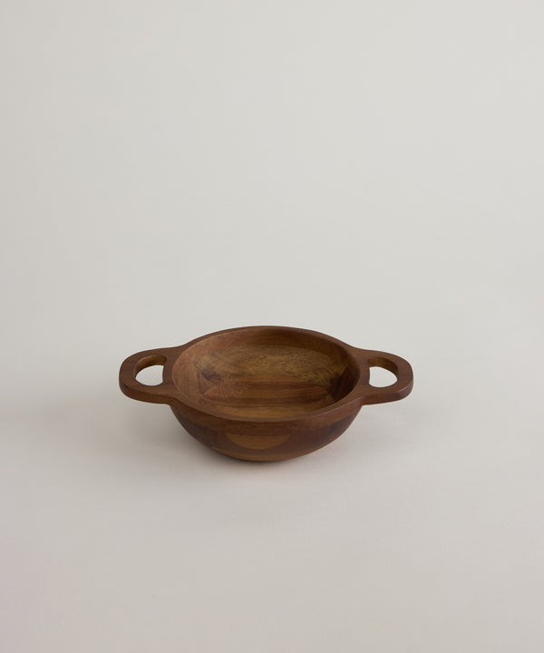 Acacia Houten serveerschaal Ø12 cm – Met handgrepen
