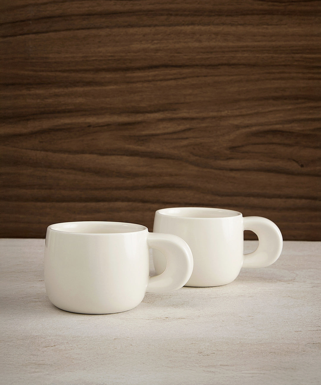 Intenso koffiemokken set van 2 – 250 ml – Keramiek – Crème Glans