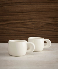 Intenso koffiemokken set van 2 – 250 ml – Keramiek – Crème Glans