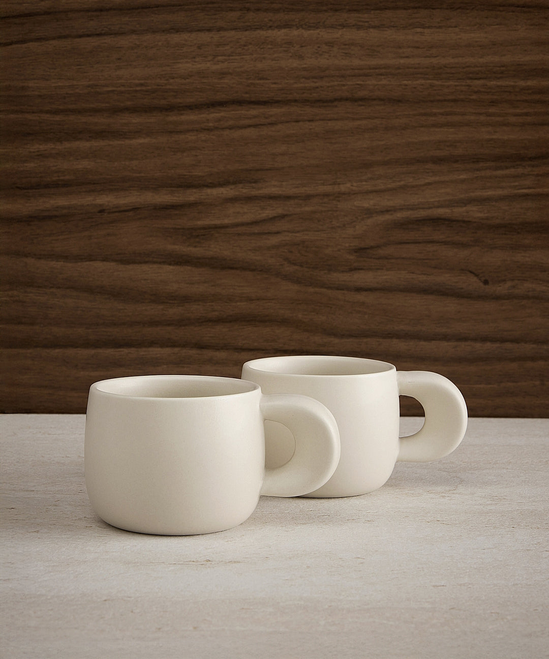Intenso koffiemokken set van 2 – 250 ml – Keramiek – Crème mat