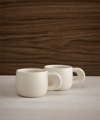 Intenso koffiemokken set van 2 – 250 ml – Keramiek – Crème mat