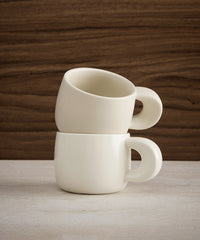 Intenso koffiemokken set van 2 – 250 ml – Keramiek – Crème mat