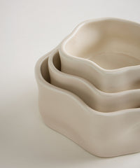 Nordic snackschalen organisch | Set van 6 stuks | 9,5 cm | crème