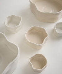 Nordic snackschalen organisch | Set van 6 stuks | 9,5 cm | crème