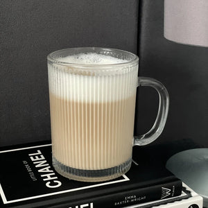 Ripple Glazen Mok 350 ml | Set van 6 | Geribbeld Glas