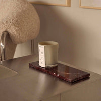 Marmer Dienblad Rechthoek S Rood | 10x25cm