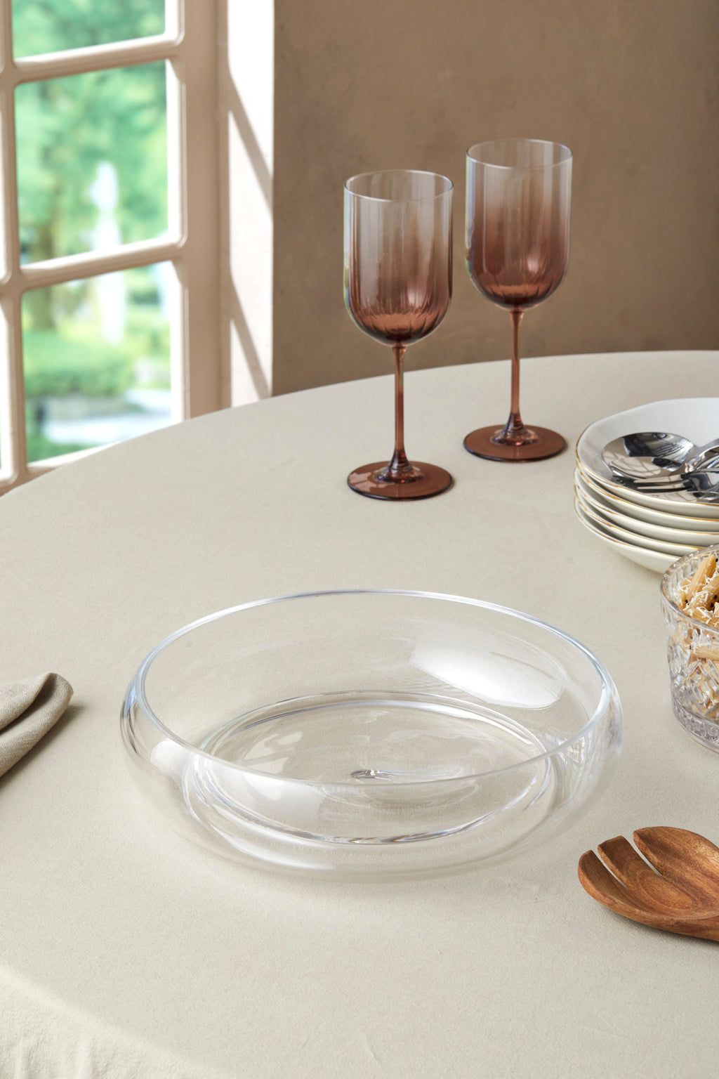 Soluna glazen saladeschaal bolvormig | 24 cm