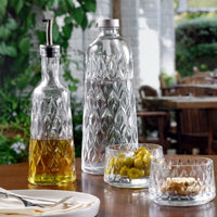 Pasabahce Leafy – Set van 2 glazen olie- en azijnflesjes 380 ml