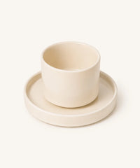 Noa Beige Koffiekopjes Set 4-delig | Steengoed