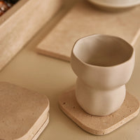 Mooisa travertine onderzetters organisch | 4 stuks | 10 cm