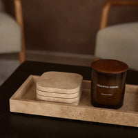 Mooisa travertine onderzetters organisch | 4 stuks | 10 cm