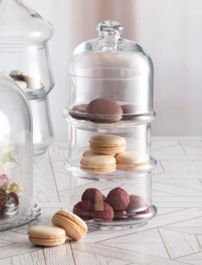 Pasabahce Villa Patisserie glazen voorraadpot 3-laags