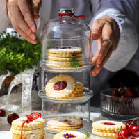 Pasabahce Villa Patisserie glazen voorraadpot 3-laags