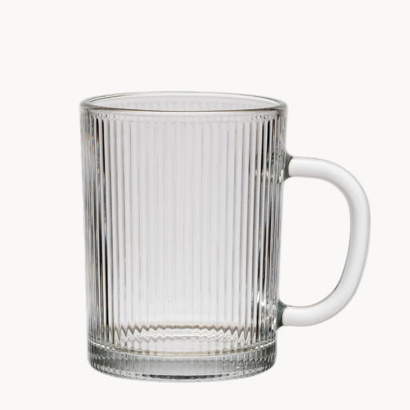 Ripple Glazen Mok 350 ml | Set van 6 | Geribbeld Glas