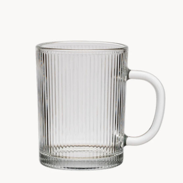 Ripple Glazen Mok 350 ml | Set van 6 | Geribbeld Glas