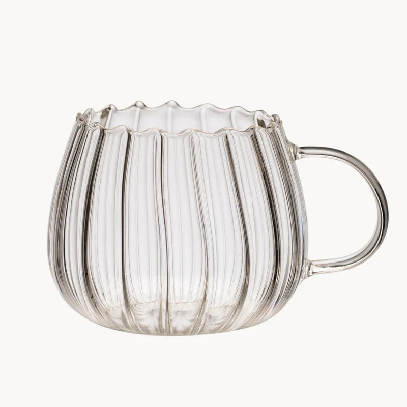 Stripe Ripple pompoen glazen | 2 stuks | 400 ml