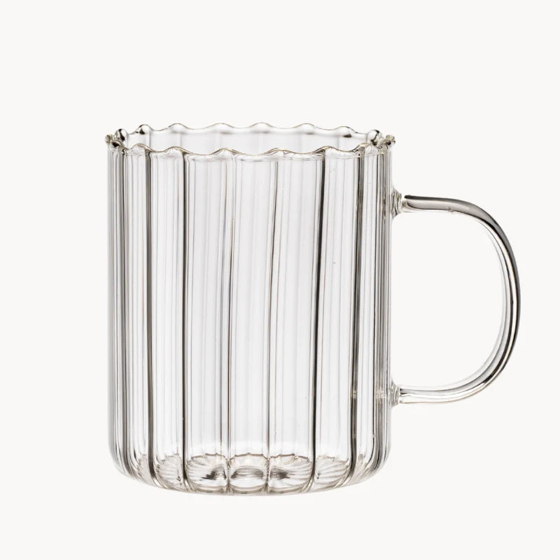 Stripe Ripple glazen mok borosilicaatglas | 2 stuks | 350 ml