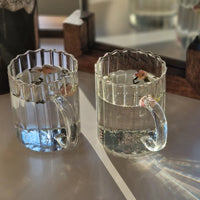 Stripe Ripple glazen mok borosilicaatglas | 2 stuks | 350 ml