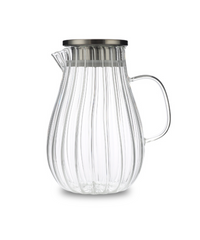 Gloria stripe glazen karaf met deksel