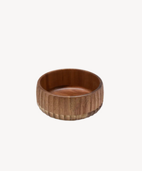 Acacia Curve Serveerschaal – Houten Kom met Ribbelstructuur