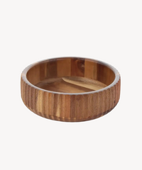 Acacia Curve Serveerschaal – Houten Kom met Ribbelstructuur