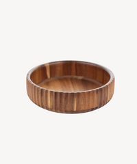 Acacia Curve Serveerschaal – Houten Kom met Ribbelstructuur
