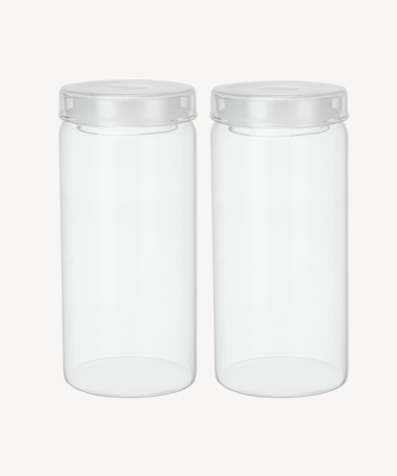 Misu glazen voorraadpot rond | 2 stuks | 1500 ml