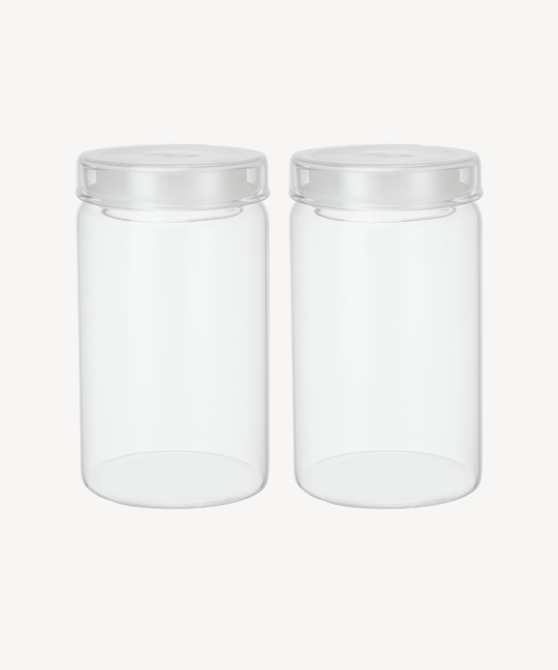 Misu glazen voorraadpot rond | 2 stuks | 1200 ml