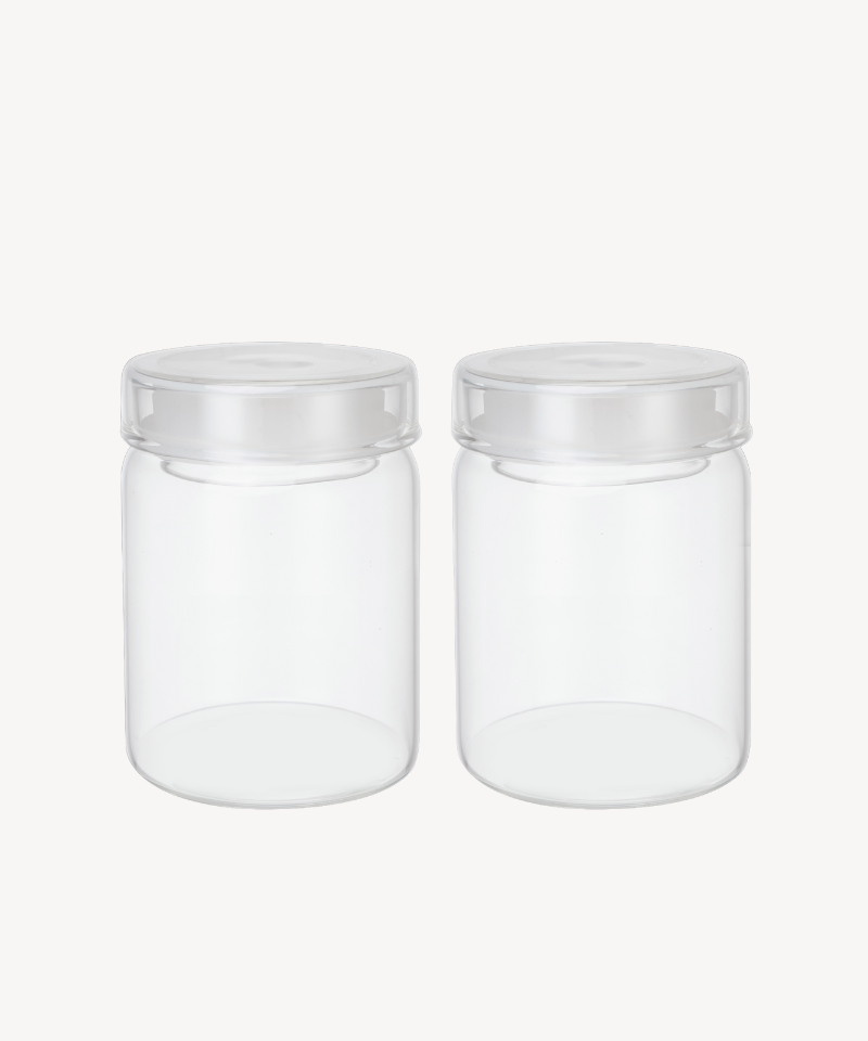 Misu glazen voorraadpot rond | 2 stuks | 800 ml