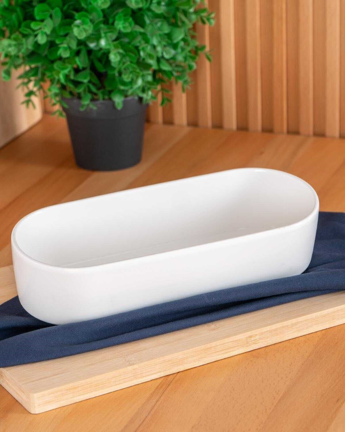 Bianco perla serveerschaal ovaal | porselein | 26 cm
