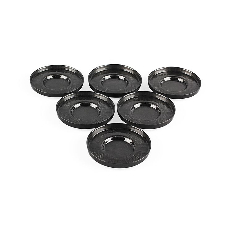 Bricard Rexy theeschotels | set van 6 stuks | 12 cm | Zwart