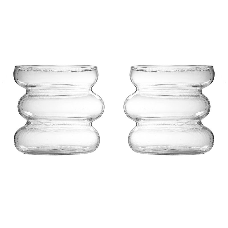 Wave twist glazen beker | 2 stuks | 450 ml