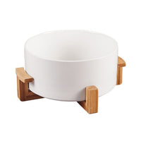 Saladekom met bamboe onderstel | porselein | 21,6 cm