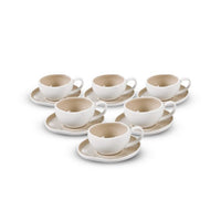 Bricard Barles espressokopjes beige-wit | 12-delige set | 125 ml
