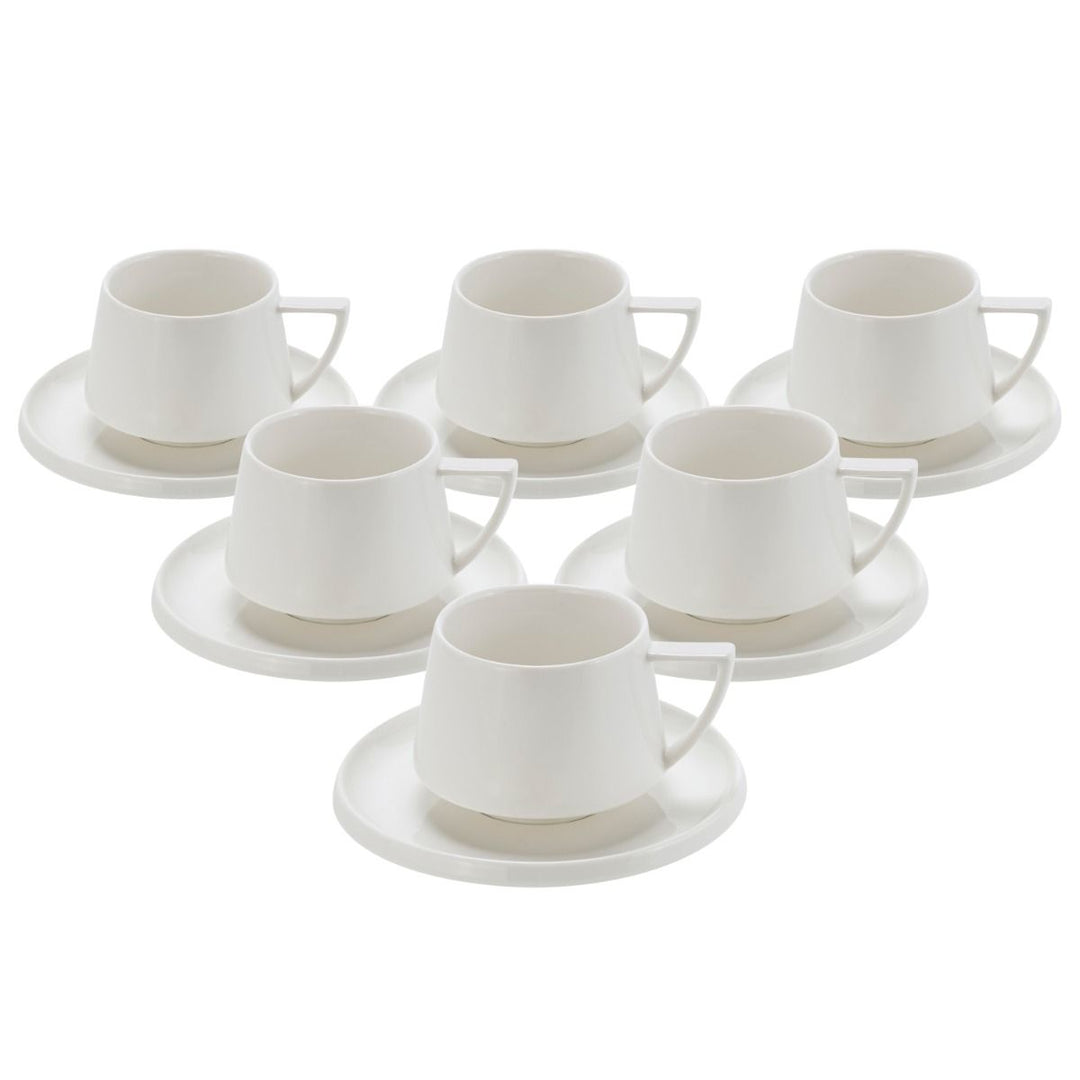 Bricard Bellon Koffieset 12-delig | Wit Reliëf