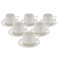 Bricard Bellon Koffieset 12-delig | Wit Reliëf