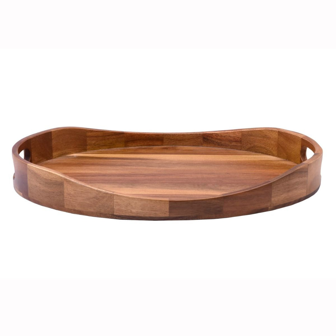 Acacia Dienblad met Handgrepen ovaal | 42,7 × 33 cm 