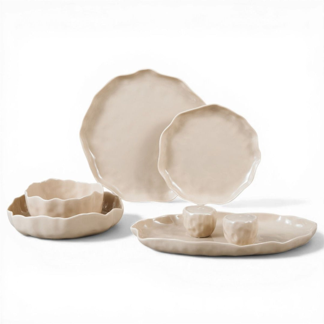 Bricard Angles Serviesset 27-delig – Taupe Porselein voor 6 Personen