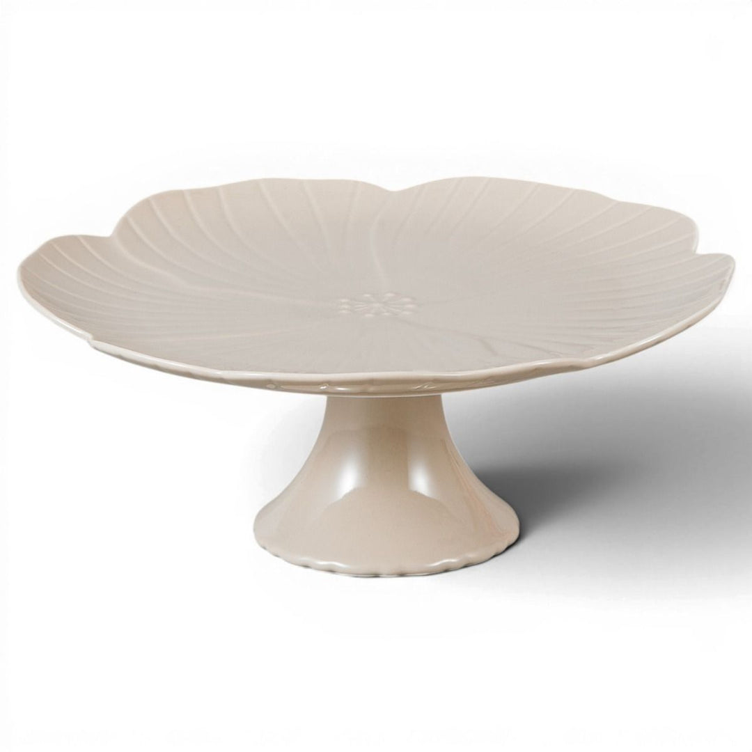 Bricard Florange Patisseriebord op Voet Taupe – Porseleinen Taartplateau Ø27 cm