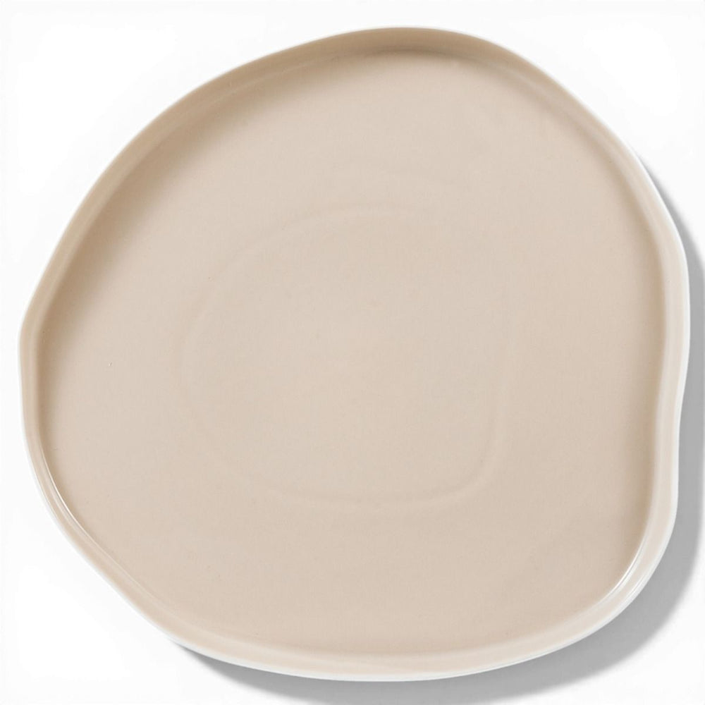 Bricard Bonnes Dinnerset 27-delig – Wit Taupe Porselein met Organische Vormen