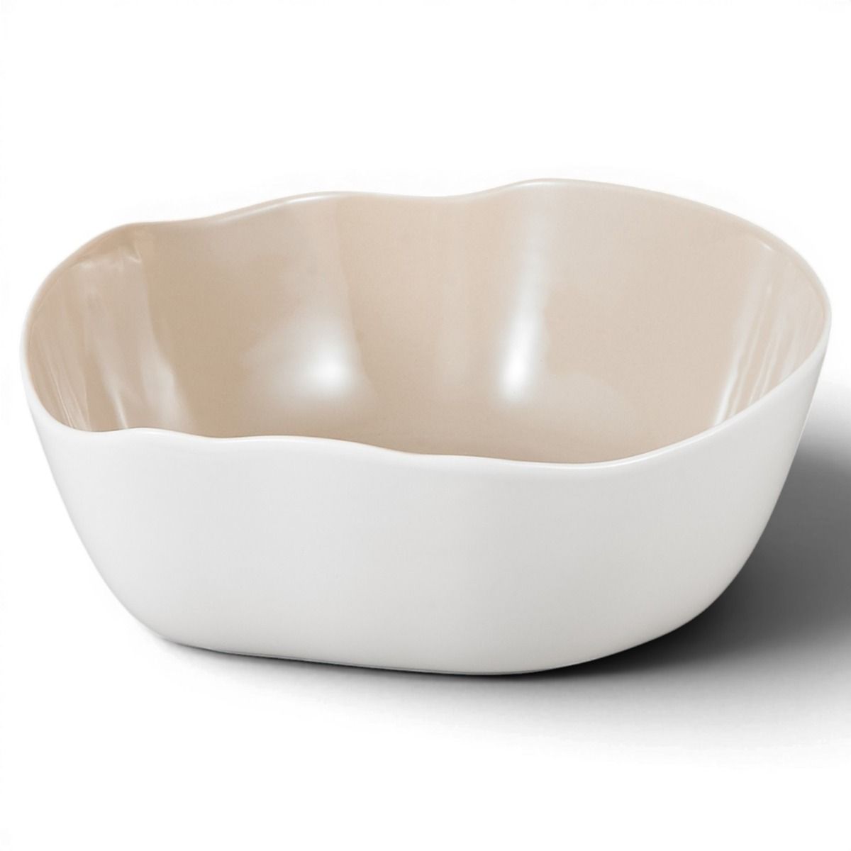 Bricard Bonnes Saladekom – Wit Taupe Porselein Ø22,5 cm