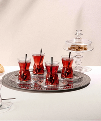Pasabahce Irmak Theeset 12-delig | 6 Theeglazen + 6 Schoteltjes