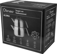 Ferveo Alima rvs Theepotset – Turkse theepot 1,0 + 2,0 L