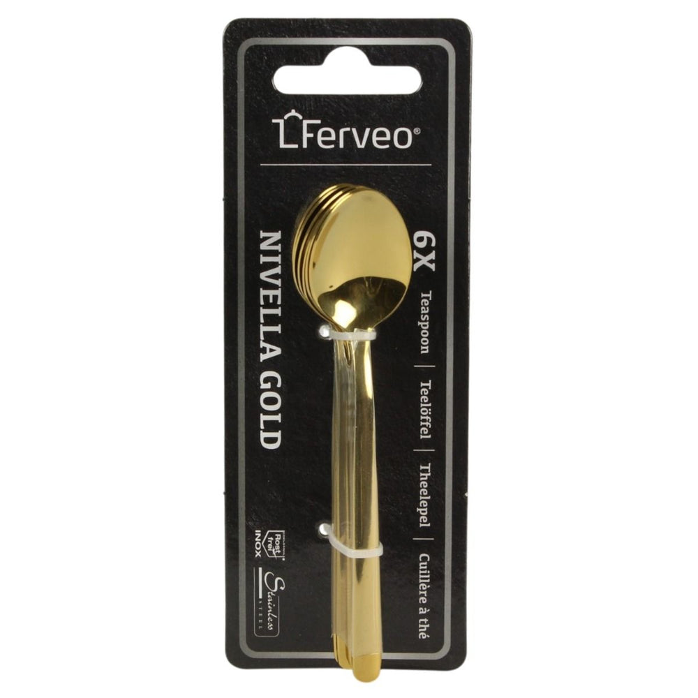 Ferveo Nivella Theelepel 6-delig | Goud