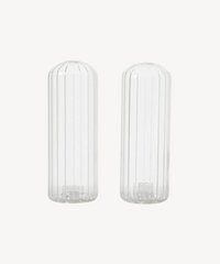 Lines glazen zout en peperstel | 2-delig | 11 cm
