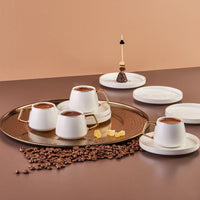 Karaca Saturn Gold 12-delige Koffiekopjes set 90 ml