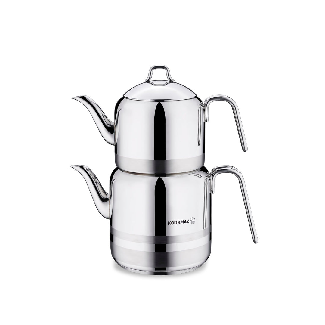 Korkmaz Astra2 RVS Theepotset – Turkse Theepot 1,1 + 2,0 L | Model A112
