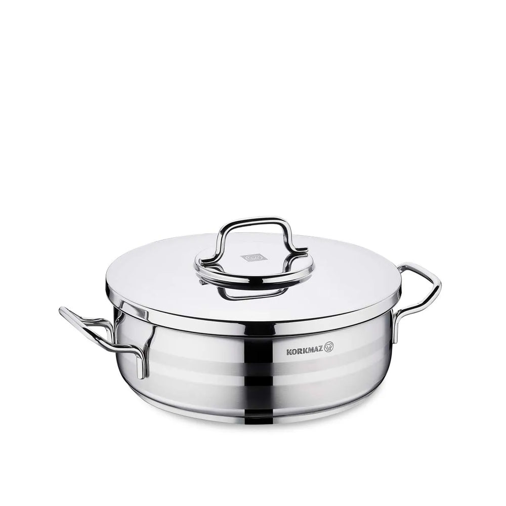 Korkmaz Astra2 rvs lage braadpan | Ø 24 cm | 3,5 L