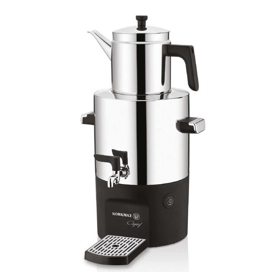 Korkmaz Caysef semaver | elektrische theepot | inox/chroom | A841